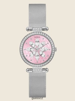 GUESS Boty - GUESS Sparkové pozorovací hodinky Stříbrné a růžové ženy 2BRD3596 příslušenství