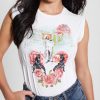 GUESS Boty - GUESS Surreal Roses Corset Tee čistá bílá ženy 2BRD950 oblečení