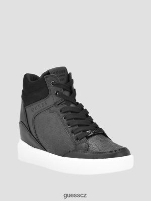 GUESS Boty - GUESS Světle na klínové logo Blairin Černá kůže ženy 2BRD3341 obuv