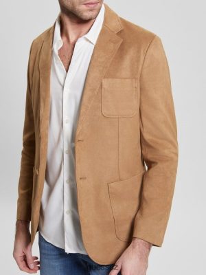 GUESS Boty - GUESS Tyron Faux-Suede Blazer Macchiato muži 2BRD3959 oblečení