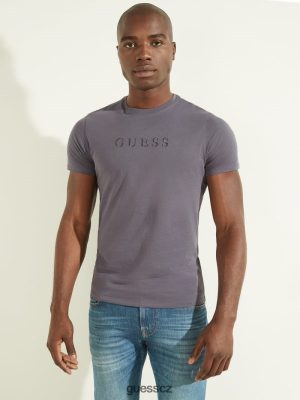 GUESS Boty - GUESS Vyšívané logo Tee Violet Ash muži 2BRD4097 oblečení