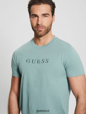 GUESS Boty - GUESS Vyšívané logo Tee Čestná modrá muži 2BRD4037 oblečení
