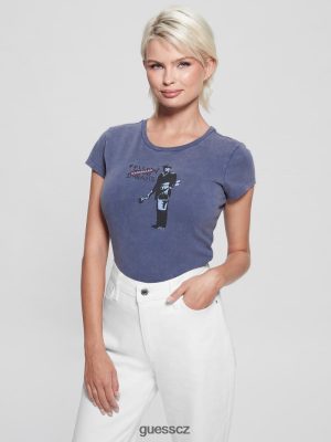 GUESS Boty - GUESS Zrušené sny Tee vášeň modrá ženy 2BRD1502 oblečení