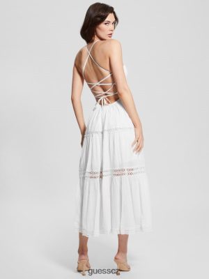 GUESS Boty - GUESS Šaty krajky Maxi Safa čistá bílá ženy 2BRD341 oblečení