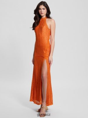 GUESS Boty - GUESS Šaty na krajky západ slunce Oranžová Slushie ženy 2BRD380 oblečení