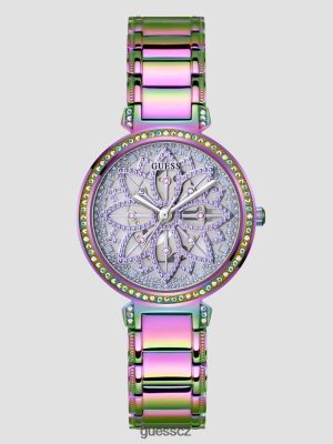 GUESS Boty - GUESS duhové květinové řezané analogové hodinky fialová ženy 2BRD3554 příslušenství