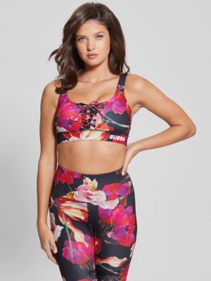 GUESS Boty - GUESS ekologická korine aktivní sportovní podprsenka Růžový a černý makro tok ženy 2BRD1694 oblečení