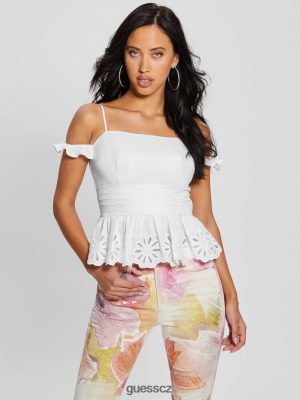 GUESS Boty - GUESS ekologická studená rameno devi top čistá bílá ženy 2BRD923 oblečení
