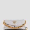 GUESS Boty - GUESS lisbet tkaný mini zip-top crossbody bílý ženy 2BRD2810 tašky
