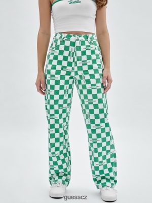 GUESS Boty - GUESS originály kostkované tesařské džíny Matcha Green Multi unisex 2BRD197 oblečení