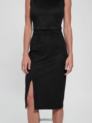 GUESS Boty - GUESS sukně Mirabelle Faux-seede černý ženy 2BRD2441 oblečení