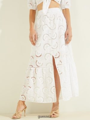 GUESS Boty - GUESS sukně Smeralda čistá bílá ženy 2BRD2381 oblečení