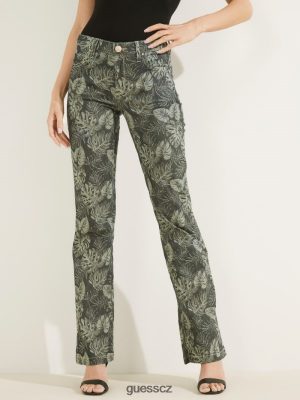 GUESS Boty - GUESS tištěné sexy bootcut džíny Grecale ženy 2BRD155 oblečení