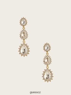 GUESS Czarna Torebka - GUESS 14K Gold Plated Halo slza kapky náušnice Stříbro/zlato ženy 2BRD3861 příslušenství