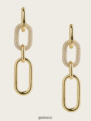 GUESS Czarna Torebka - GUESS 14k zlatý náušnice Pave Paperclip Stříbro/zlato ženy 2BRD3864 příslušenství