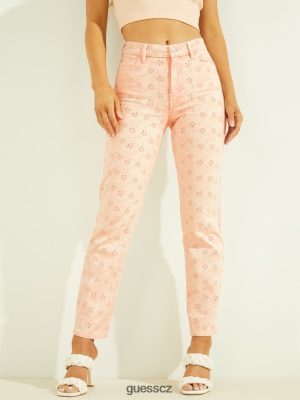 GUESS Czarna Torebka - GUESS 1981 Eyelet Straight Jeans Floridada růžová ženy 2BRD243 oblečení