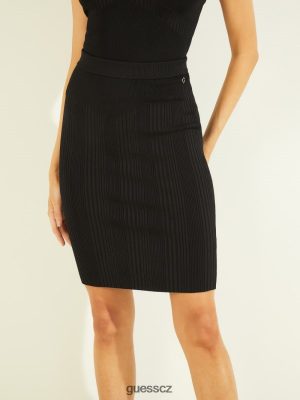GUESS Czarna Torebka - GUESS ALCOSTA RIBBED SKIRT černý ženy 2BRD2430 oblečení