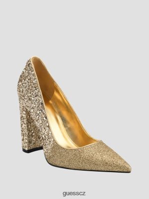 GUESS Czarna Torebka - GUESS Abagaily Glitter Heels zlato ženy 2BRD3435 obuv