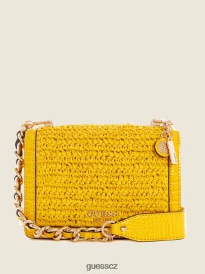 GUESS Czarna Torebka - GUESS Abey Straw Crossbody žluť ženy 2BRD2985 tašky