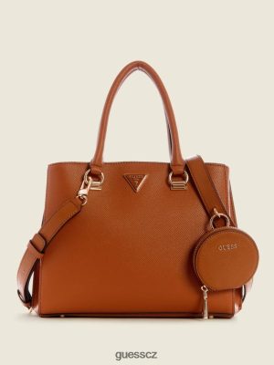 GUESS Czarna Torebka - GUESS Alexie přítelkyně Satchel lehký koňak ženy 2BRD3264 tašky