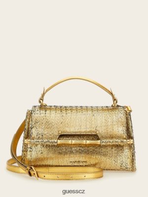 GUESS Czarna Torebka - GUESS Alia Textured Satchel Stříbro/zlato ženy 2BRD3273 tašky