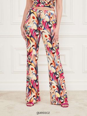 GUESS Czarna Torebka - GUESS Anies roztříštil kalhoty Wonderland Print ženy 2BRD2082 oblečení