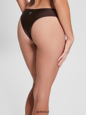 GUESS Czarna Torebka - GUESS Brazílianské bikiny spodní části sekveru V-Cut V-Cut Dark Auburn ženy 2BRD2544 oblečení