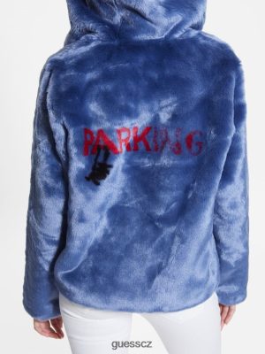 GUESS Czarna Torebka - GUESS Bunda Daniela Faux-Fur vášeň modrá ženy 2BRD1866 oblečení