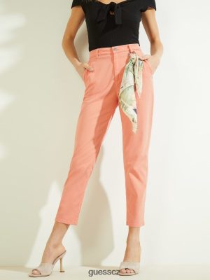 GUESS Czarna Torebka - GUESS Candis Chino Pants Peach Creme ženy 2BRD2217 oblečení