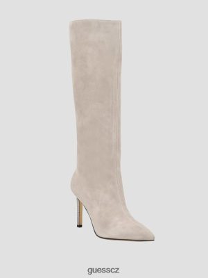 GUESS Czarna Torebka - GUESS Dayton Faux-seede boty kolena světle šedý semiš ženy 2BRD3522 obuv