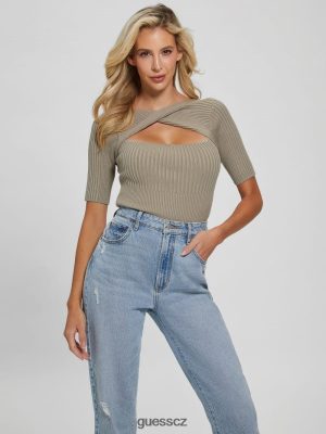 GUESS Czarna Torebka - GUESS Eco Aysha Reverzibilní svetr Top Sage Leaf ženy 2BRD1629 oblečení