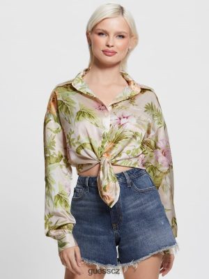 GUESS Czarna Torebka - GUESS Eco Bow Jun košile dědictví Hibiscus ženy 2BRD1197 oblečení