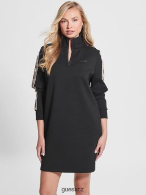 GUESS Czarna Torebka - GUESS Eco Britney logo páskové šaty černý ženy 2BRD726 oblečení