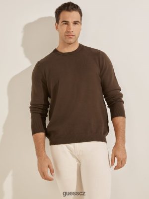 GUESS Czarna Torebka - GUESS Eco Liam Crew svetr Čokoládová sušenka muži 2BRD4155 oblečení
