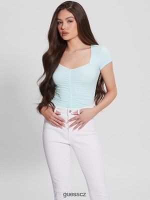 GUESS Czarna Torebka - GUESS Eco Rayla Ruched Top Měkká aqua ženy 2BRD1308 oblečení