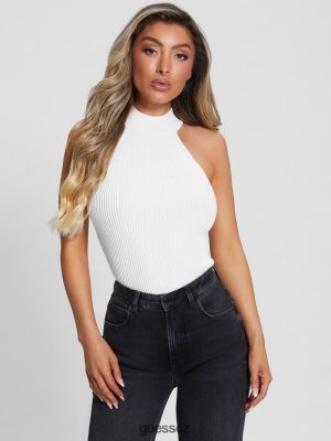 GUESS Czarna Torebka - GUESS Eco Shayna Mock Neck Top holubice bílá ženy 2BRD1065 oblečení