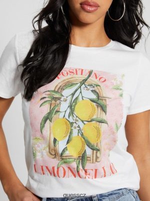 GUESS Czarna Torebka - GUESS Eco limoncello Easy Tee čistá bílá ženy 2BRD996 oblečení