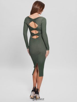 GUESS Czarna Torebka - GUESS Eco luna twist výřez šaty Moss Mat Multi ženy 2BRD750 oblečení