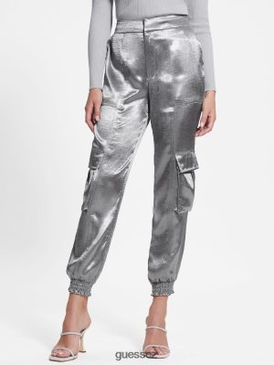 GUESS Czarna Torebka - GUESS Ekologické vlnové saténové nákladní kalhoty kovový ženy 2BRD2175 oblečení