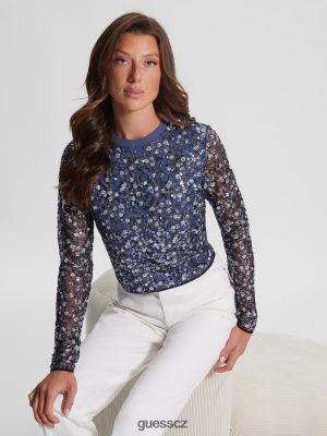 GUESS Czarna Torebka - GUESS Elisa Floral Treat Top Malé flitry květiny ženy 2BRD1530 oblečení