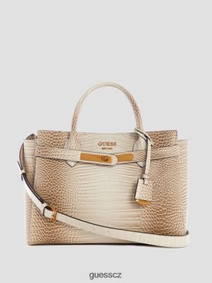 GUESS Czarna Torebka - GUESS Enisa High Society Satchel bílý ženy 2BRD2871 tašky