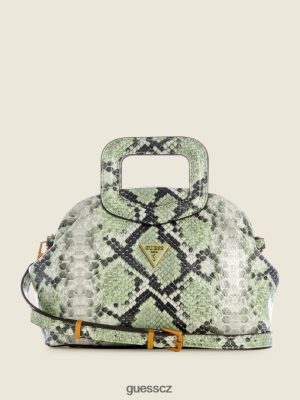 GUESS Czarna Torebka - GUESS Errin Snakeskin Small Frame Satchel mořský sprej ženy 2BRD2976 tašky