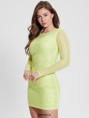 GUESS Czarna Torebka - GUESS Estelle Crystal Dress Dusty Kiwi ženy 2BRD411 oblečení