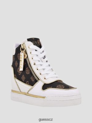 GUESS Czarna Torebka - GUESS Fiora Logo Wedge Sneakers Středně hnědá ženy 2BRD3372 obuv