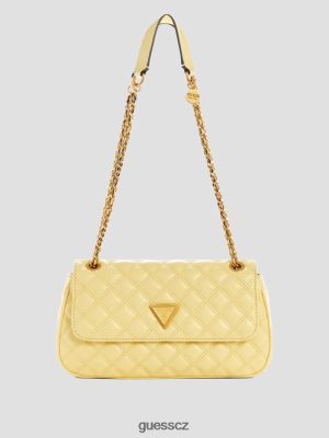 GUESS Czarna Torebka - GUESS Giully prošívaný kabriolet crossbody žluť ženy 2BRD2766 tašky