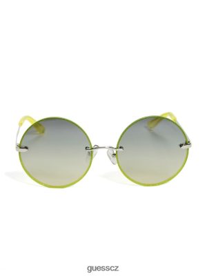 GUESS Czarna Torebka - GUESS Greyson Glitter Trim Oříznutí kulatých slunečních brýlí žluť ženy 2BRD3765 příslušenství