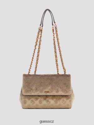 GUESS Czarna Torebka - GUESS Inia sametový kabriolet crossbody křída ženy 2BRD2961 tašky