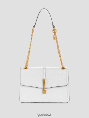GUESS Czarna Torebka - GUESS James Croc Convertible Bag Bílé více ženy 2BRD2844 tašky