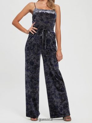 GUESS Czarna Torebka - GUESS Kalhoty na široké nohy Jade Velvet Spice Market Floral Print ženy 2BRD2229 oblečení