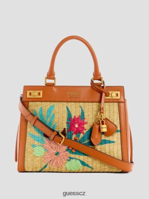 GUESS Czarna Torebka - GUESS Katey Straw Luxury Satchel Bleu/Nautic Wah ženy 2BRD3294 tašky